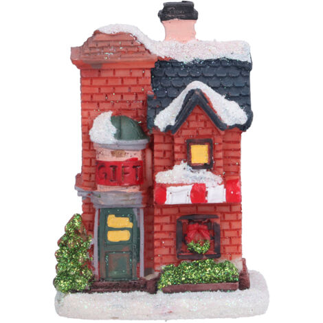 Warm beleuchtetes LED-Kunstharzhaus – Miniatur-Weihnachtslandschaft – Weihnachtsgeschenk