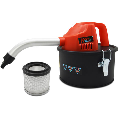 Warm Tech – Aspirateur à cendre 600W 4L – Puissance d'aspiration 14Kpa – Filtre HEPA – Embout métallique coudé pour cendres froides