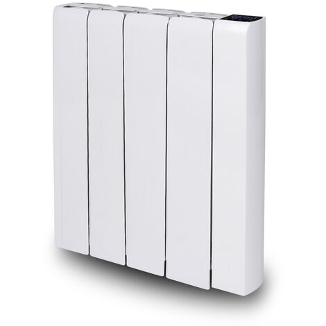Warm Tech – Radiateur à inertie céramique 1000W – Thermostat digital programmable – Timer 7 jours – Fixation murale incluse