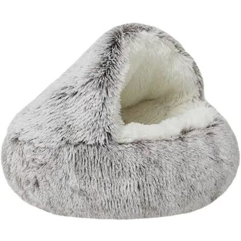Warm Washable Brown 40cm Pet Bed - Dog Basket, Cat Sleeping Bag, Cozy Nest for Cats and Kittens