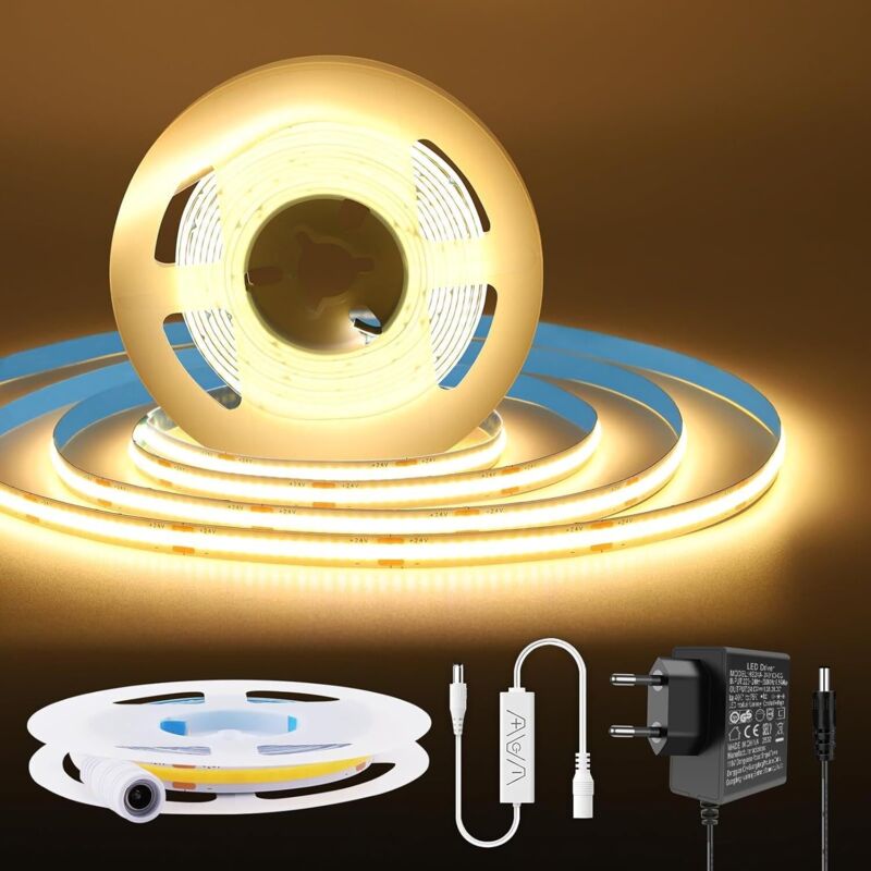 Image of warm white COB LED strip, dimmable&hellip;