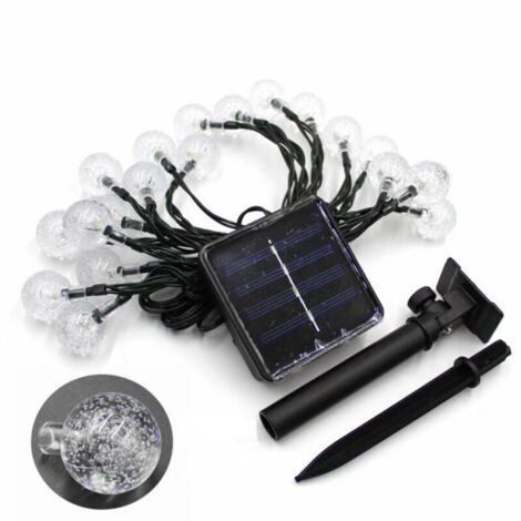 (Warm White) Outdoor Solar Bubble Ball String Lights, 30 LED Lights, 8 Modes, Suitable for Garden, Yard, Christmas, Party