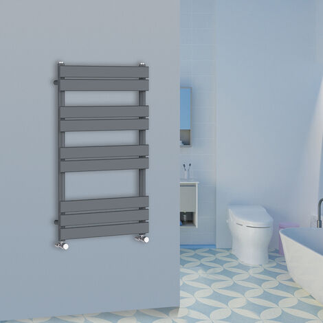 WarmeHaus 1000x600mm Flat Panel Heated Towel Rail Central Heating Towel Warmer for Bathroom Kitchen Anthracite