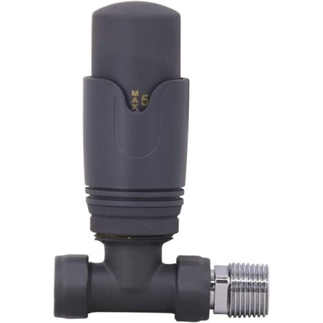 WarmeHaus 15mm Straight Thermostatic Radiator Valve x1 Anthracite