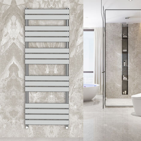 WarmeHaus 1600x600mm Flat Panel Heated Towel Rail Central Heating Towel Warmer for Bathroom Kitchen Chrome