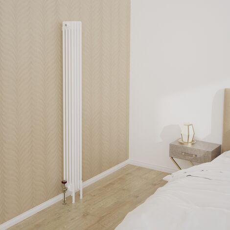 WarmeHaus 1800x200mm Vertical Traditional 4 Column White Radiator