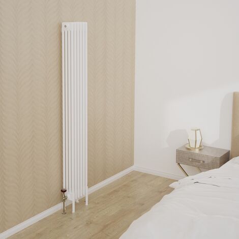 WarmeHaus 1800x290mm Vertical Traditional 4 Column White Radiator