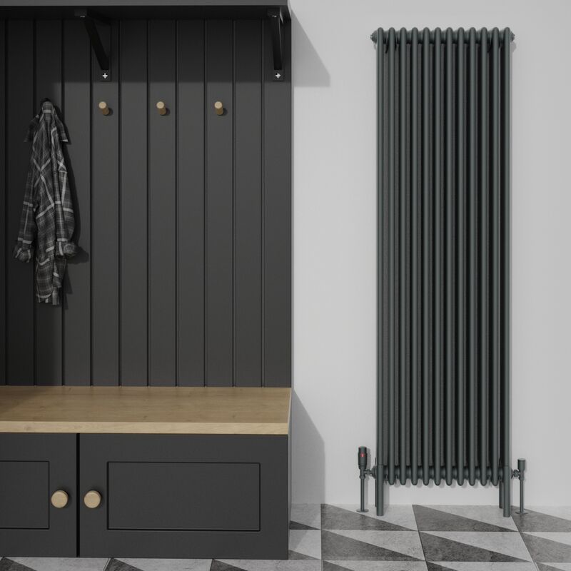 Image of WarmeHaus 1800x560mm Traditional 4 Column Anthracite&hellip;