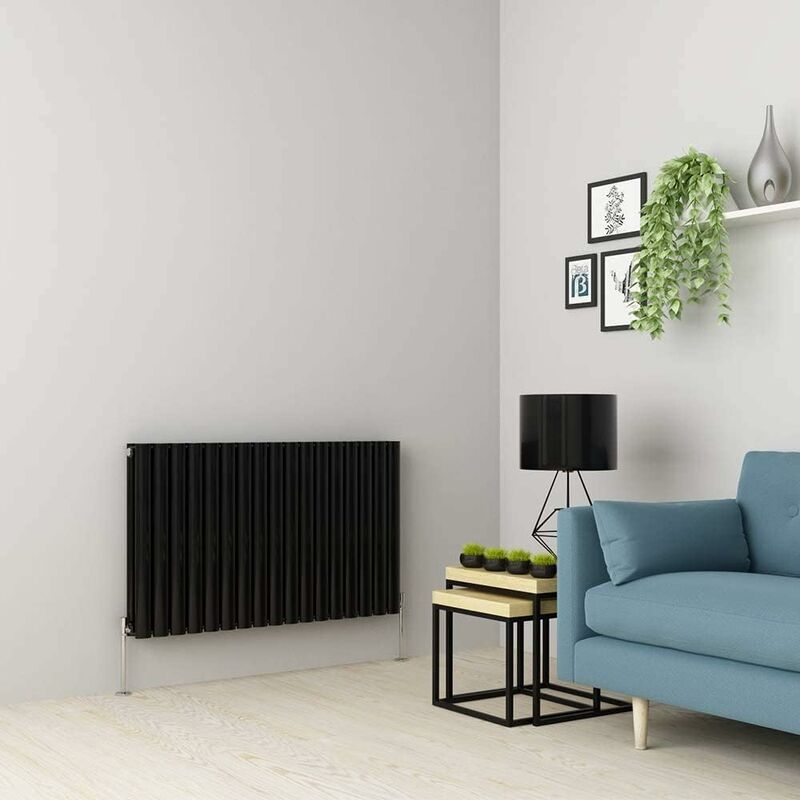 Image of Warmehaus - Black Oval Radiator Horizontal&hellip;