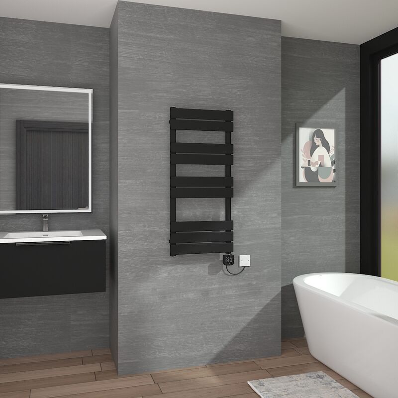Image of Warmehaus - Black Flat Thermostatic Electric&hellip;