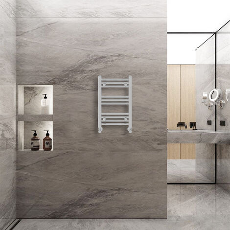 WarmeHaus Chrome Straight Bathroom Heated Radiator 600x400mm