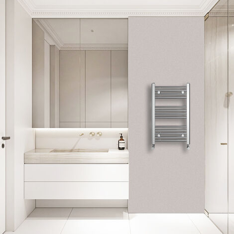 WarmeHaus Chrome Straight Bathroom Heated Radiator 700x450mm