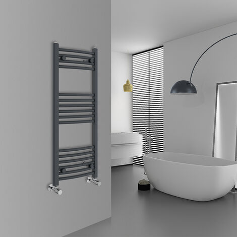 WarmeHaus Curved Anthracite Bathroom Ladder Radiator 1000x400mm