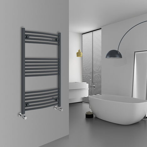 WarmeHaus Curved Anthracite Bathroom Ladder Radiator 1000x600mm
