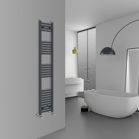 WarmeHaus Curved Anthracite Bathroom Ladder Radiator 1600x300mm