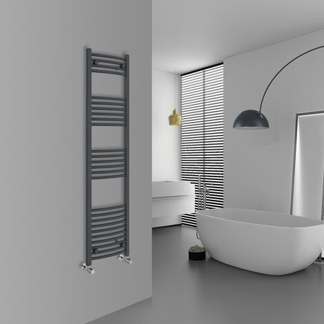 WarmeHaus Curved Anthracite Bathroom Ladder Radiator 1600x400mm