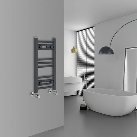 WarmeHaus Curved Anthracite Bathroom Ladder Radiator 600x300mm