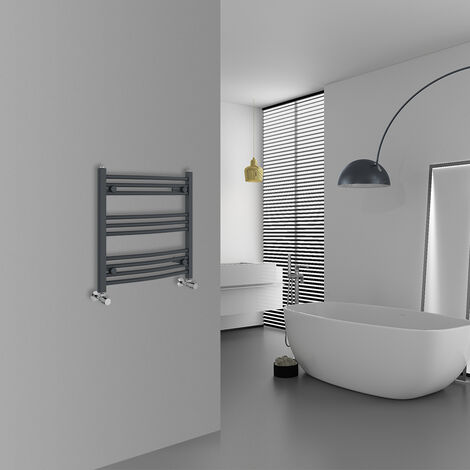 WarmeHaus Curved Anthracite Bathroom Ladder Radiator 600x600mm