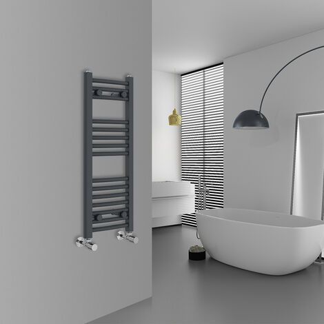 WarmeHaus Curved Anthracite Bathroom Ladder Radiator 800x300mm