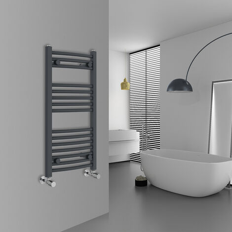 WarmeHaus Curved Anthracite Bathroom Ladder Radiator 800x400mm