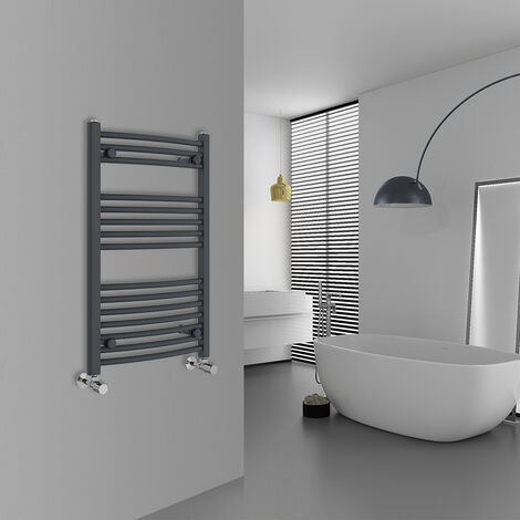 WarmeHaus Curved Anthracite Bathroom Ladder Radiator 800x500mm