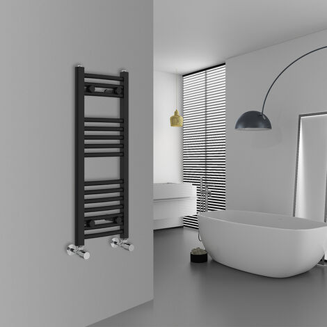 WarmeHaus Curved Black Bathroom Ladder Radiator 800x300mm
