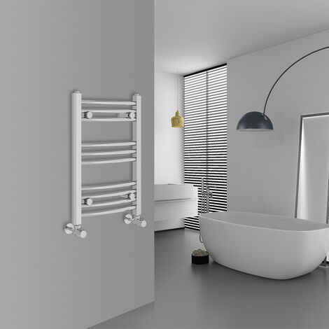 WarmeHaus Curved Chrome Bathroom Ladder Radiator 600x400mm