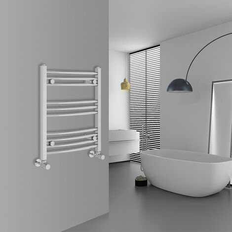 WarmeHaus Curved Chrome Bathroom Ladder Radiator 600x500mm