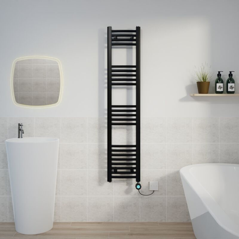 Image of Curved Towel Rail Thermostatic Timer Black&hellip;