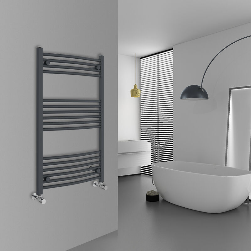 Image of Warmehaus - Curved Anthracite Bathroom Ladder&hellip;