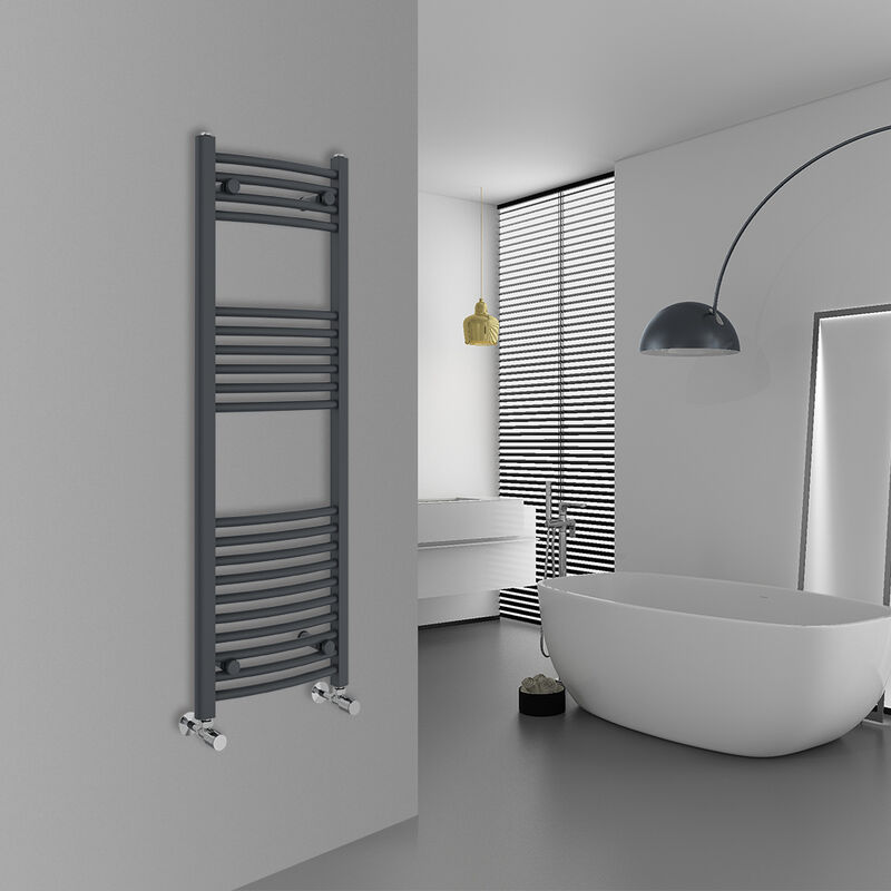 Image of Warmehaus - Curved Anthracite Bathroom Ladder&hellip;