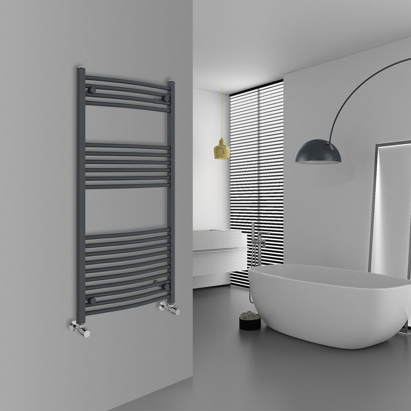 Image of Warmehaus - Curved Anthracite Bathroom Ladder&hellip;