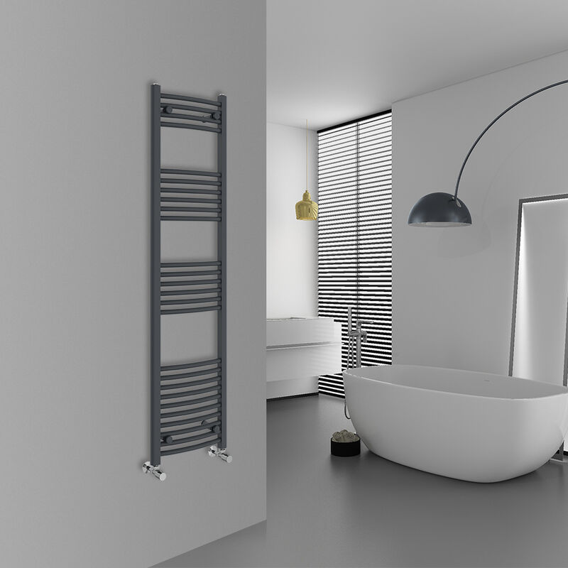 Image of Warmehaus - Curved Anthracite Bathroom Ladder&hellip;