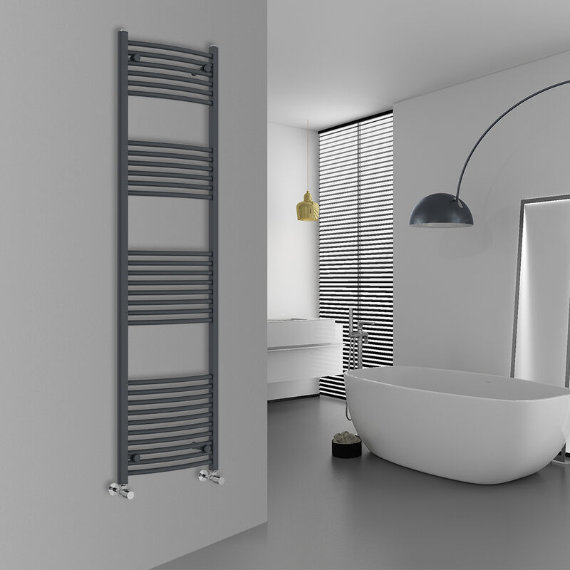 Image of Warmehaus - Curved Anthracite Bathroom Ladder&hellip;