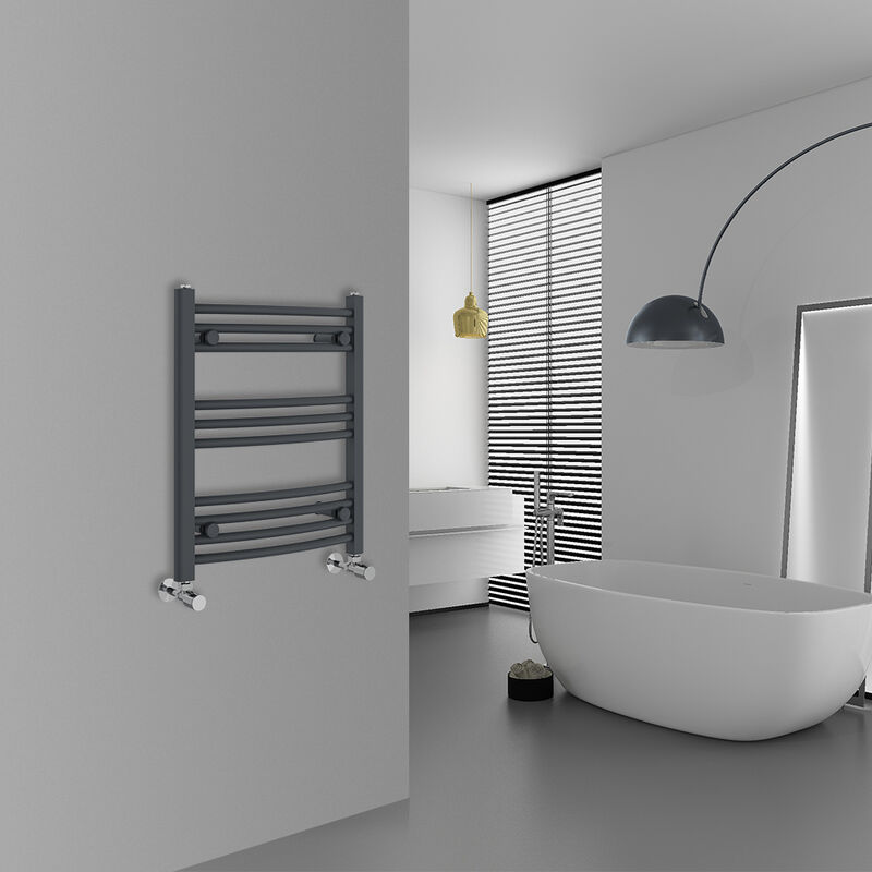 Image of Warmehaus - Curved Anthracite Bathroom Ladder&hellip;