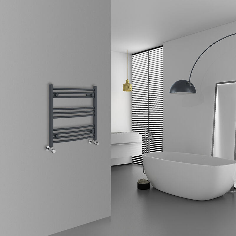 Image of Warmehaus - Curved Anthracite Bathroom Ladder&hellip;