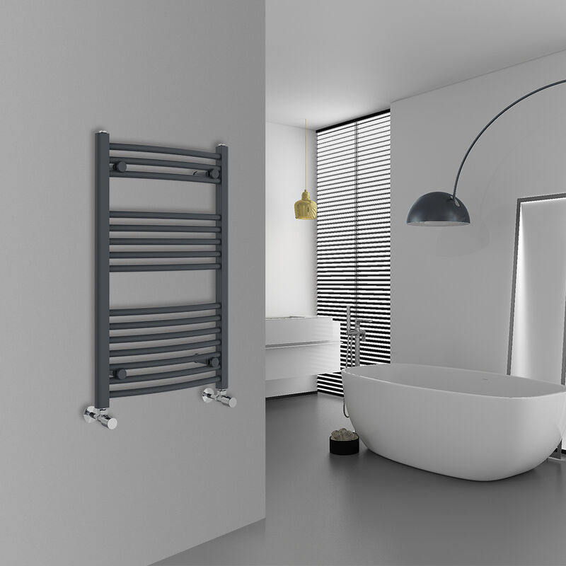 Image of Warmehaus - Curved Anthracite Bathroom Ladder&hellip;