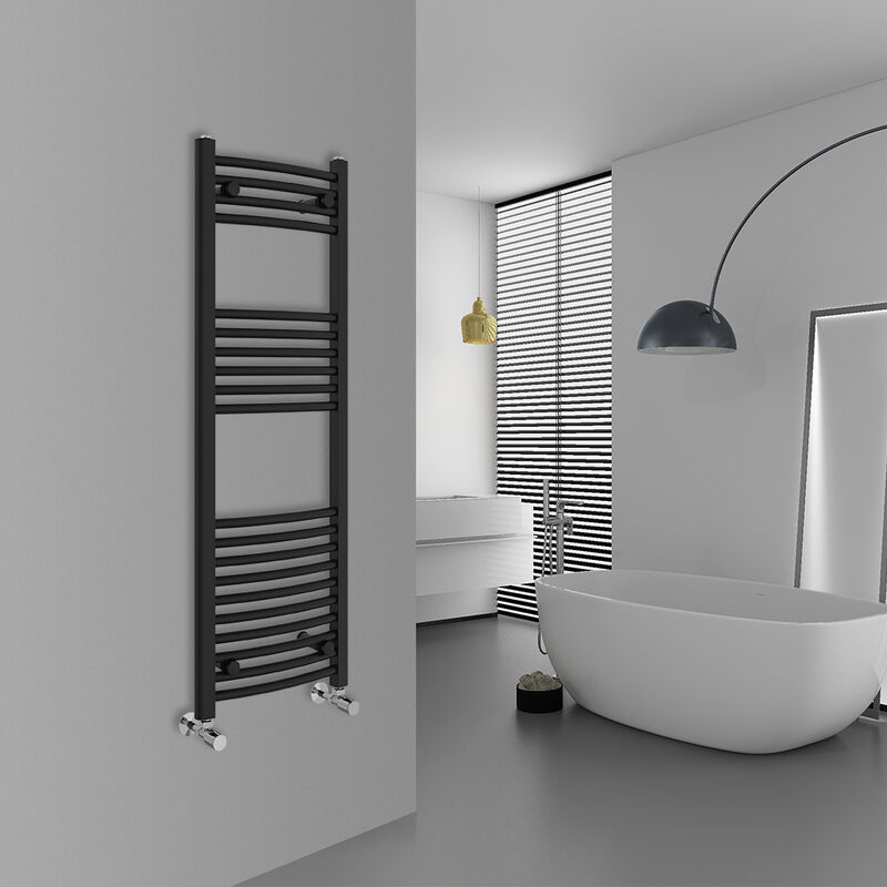 Image of Warmehaus - Curved Black Bathroom Ladder&hellip;