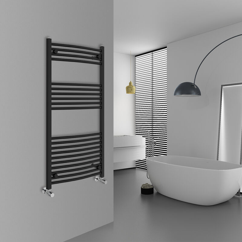Image of Warmehaus - Curved Black Bathroom Ladder&hellip;