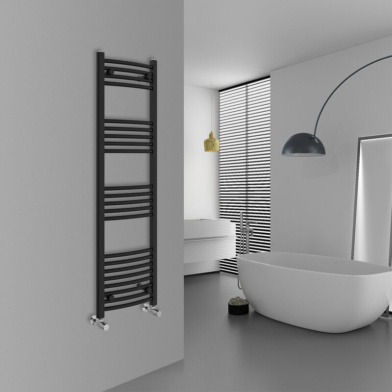 Image of Warmehaus - Curved Black Bathroom Ladder&hellip;