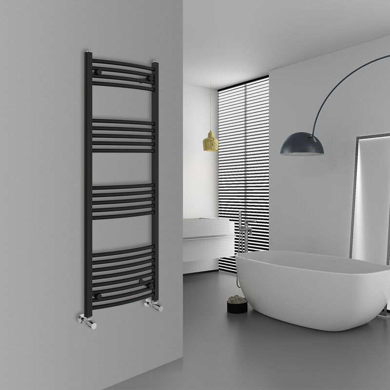 Image of Warmehaus - Curved Black Bathroom Ladder&hellip;