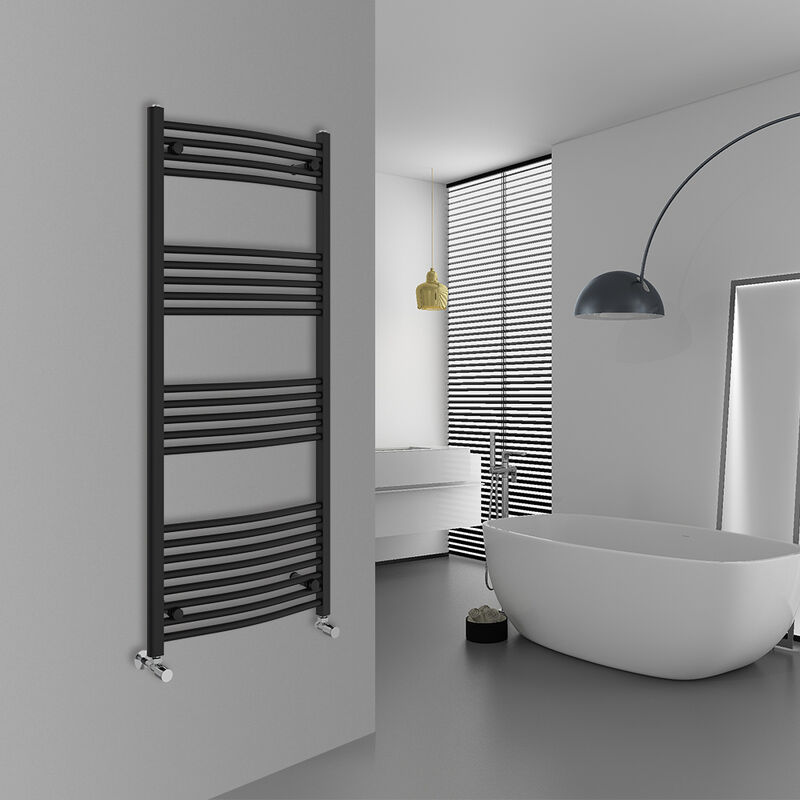 Image of Warmehaus - Curved Black Bathroom Ladder&hellip;