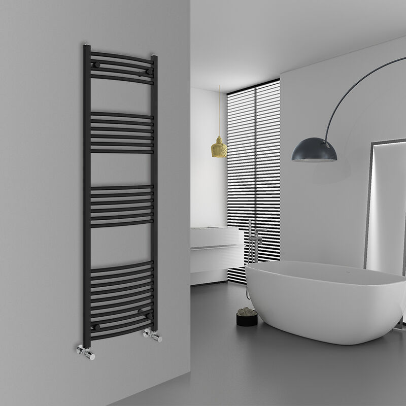 Image of Warmehaus - Curved Black Bathroom Ladder&hellip;