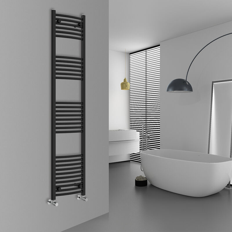 Image of Warmehaus - Curved Black Bathroom Ladder&hellip;