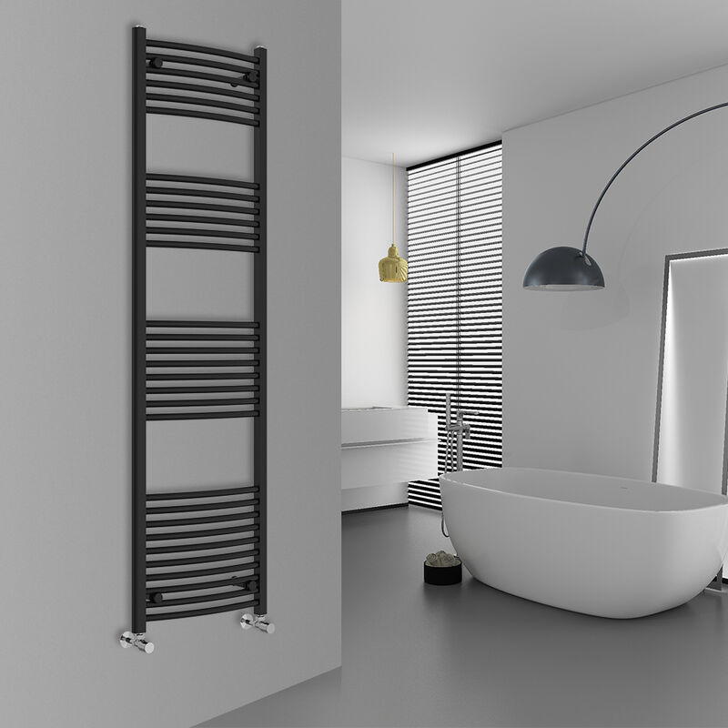 Image of Warmehaus - Curved Black Bathroom Ladder&hellip;