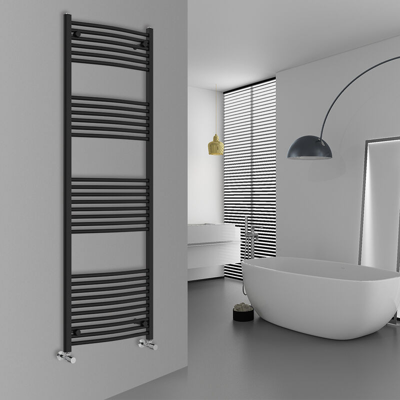 Image of Warmehaus - Curved Black Bathroom Ladder&hellip;