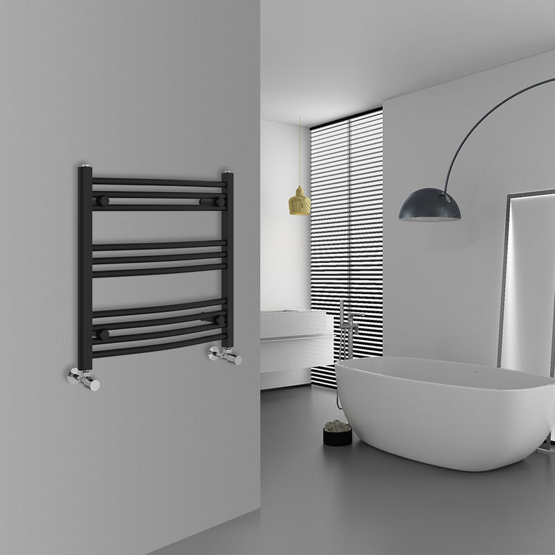 Image of Warmehaus - Curved Black Bathroom Ladder&hellip;
