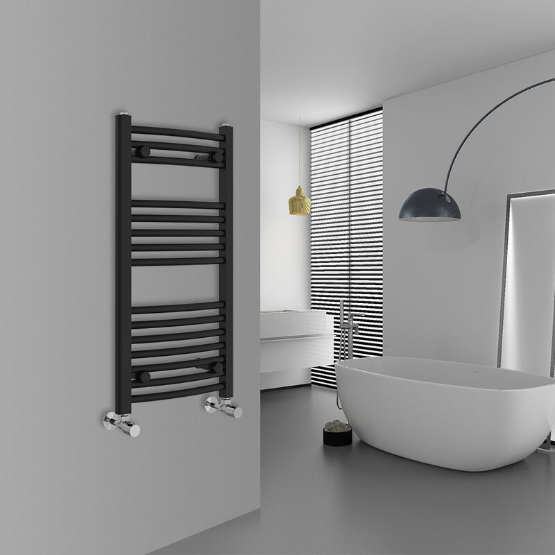 Image of Warmehaus - Curved Black Bathroom Ladder&hellip;