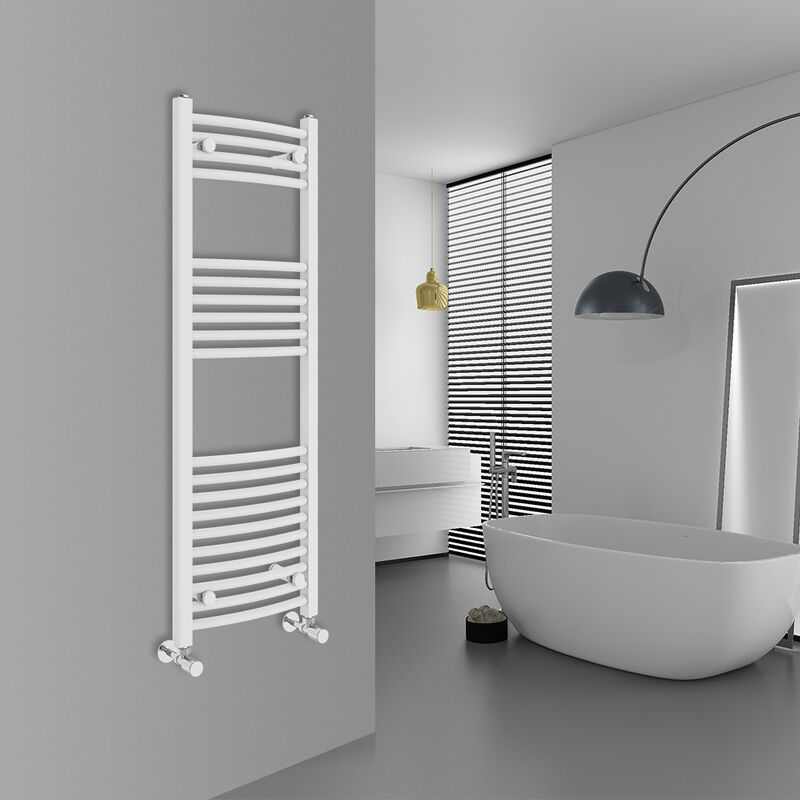 Image of WarmeHaus Curved White Bathroom Ladder Radiator&hellip;