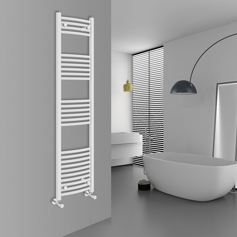 Image of WarmeHaus Curved White Bathroom Ladder Radiator&hellip;